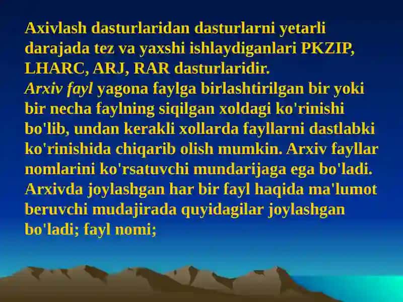 Arxivlash dasturlari 3