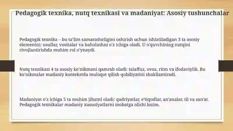 Pedagogik texnika va nutq madaniyati 3