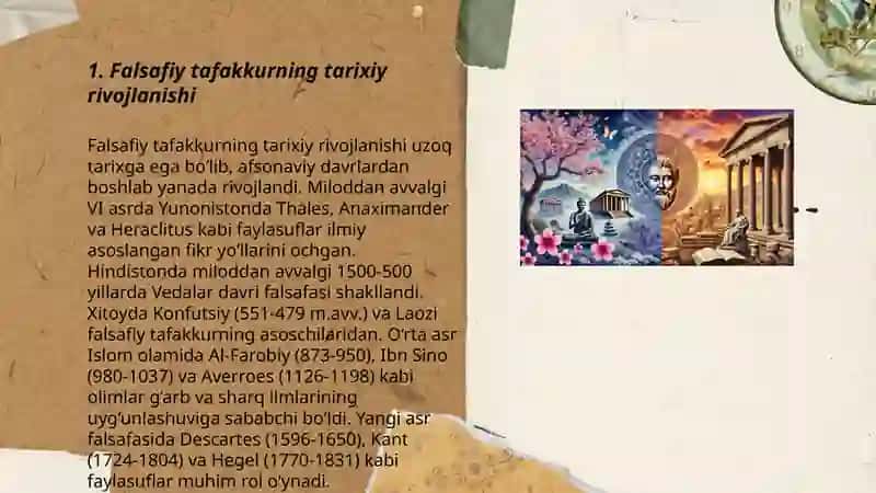 Falsafiy tafakkur taraqqiyoti bosqichlari.Sharq va G'arb falsafasi 3