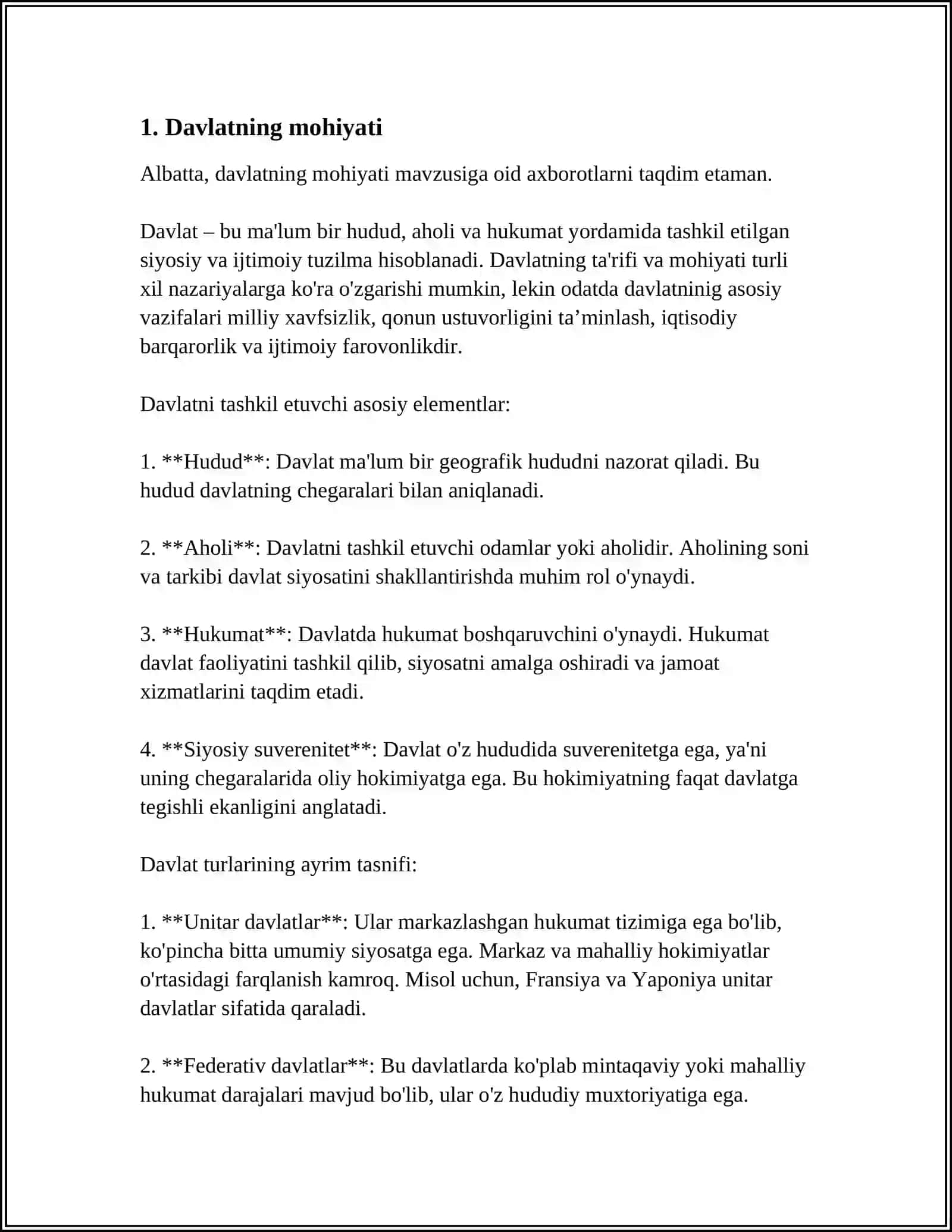 DAVLATNING BELGILARI,TIPLARI VA FUNKSIYALARI 3
