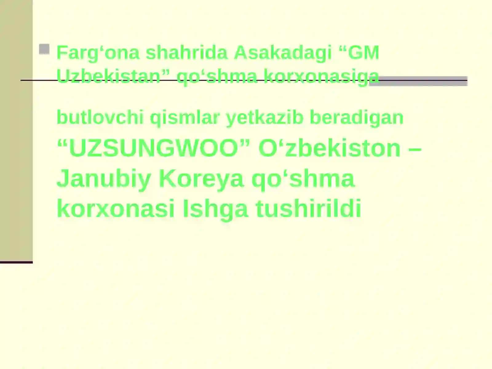 UZSUNGWOO O‘zbekiston Janubiy Koreya qo‘shma korxonasi 3