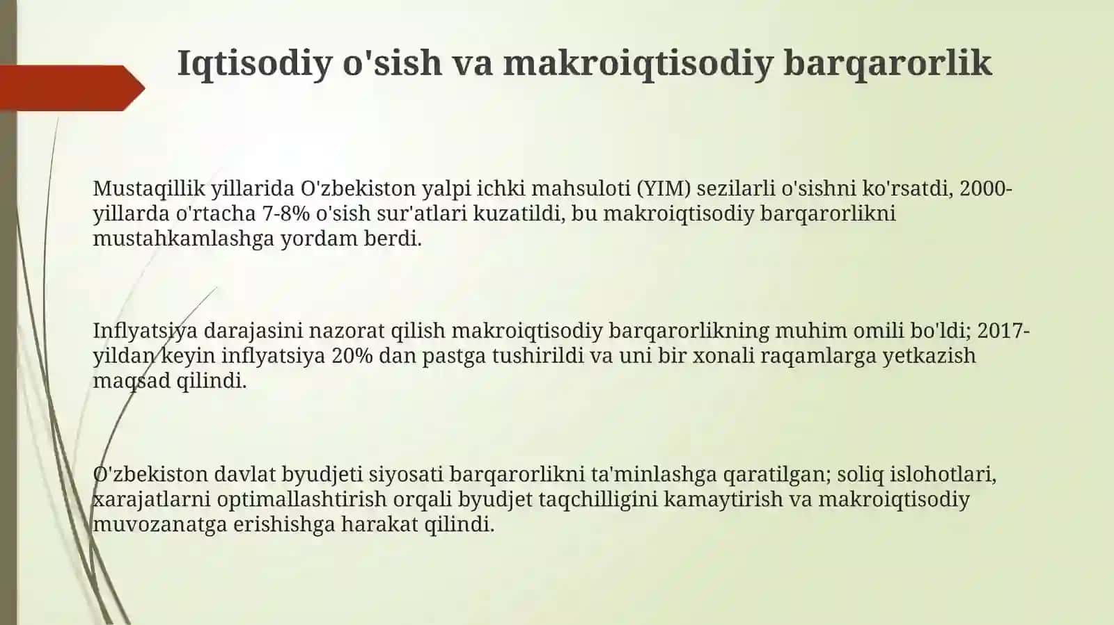 Mustaqillik Yillarida Iqtisodiy O'sish va Barqarorlik 3