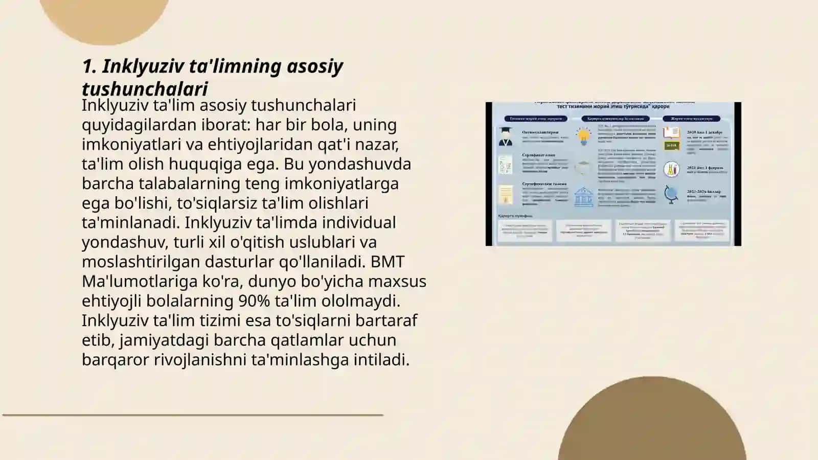Inklyuziv ta'limni maqsad va vazifalari haqida. Prizi dasturida tayyorlash 3