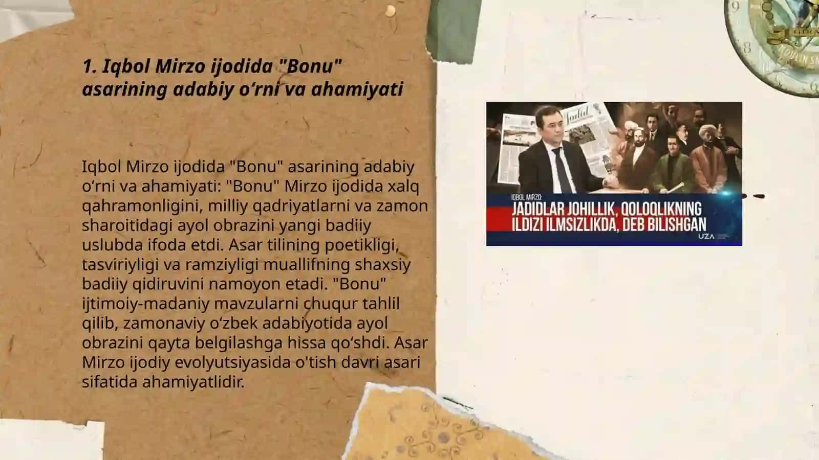 Bonu asarining adabiy oʻrni va ahamiyati 3