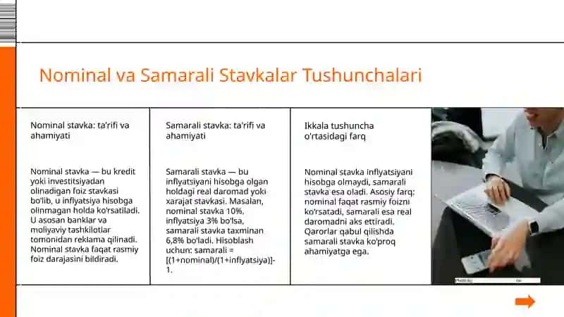 Nominal va Samarali Stavkalar Tushunchalari 3
