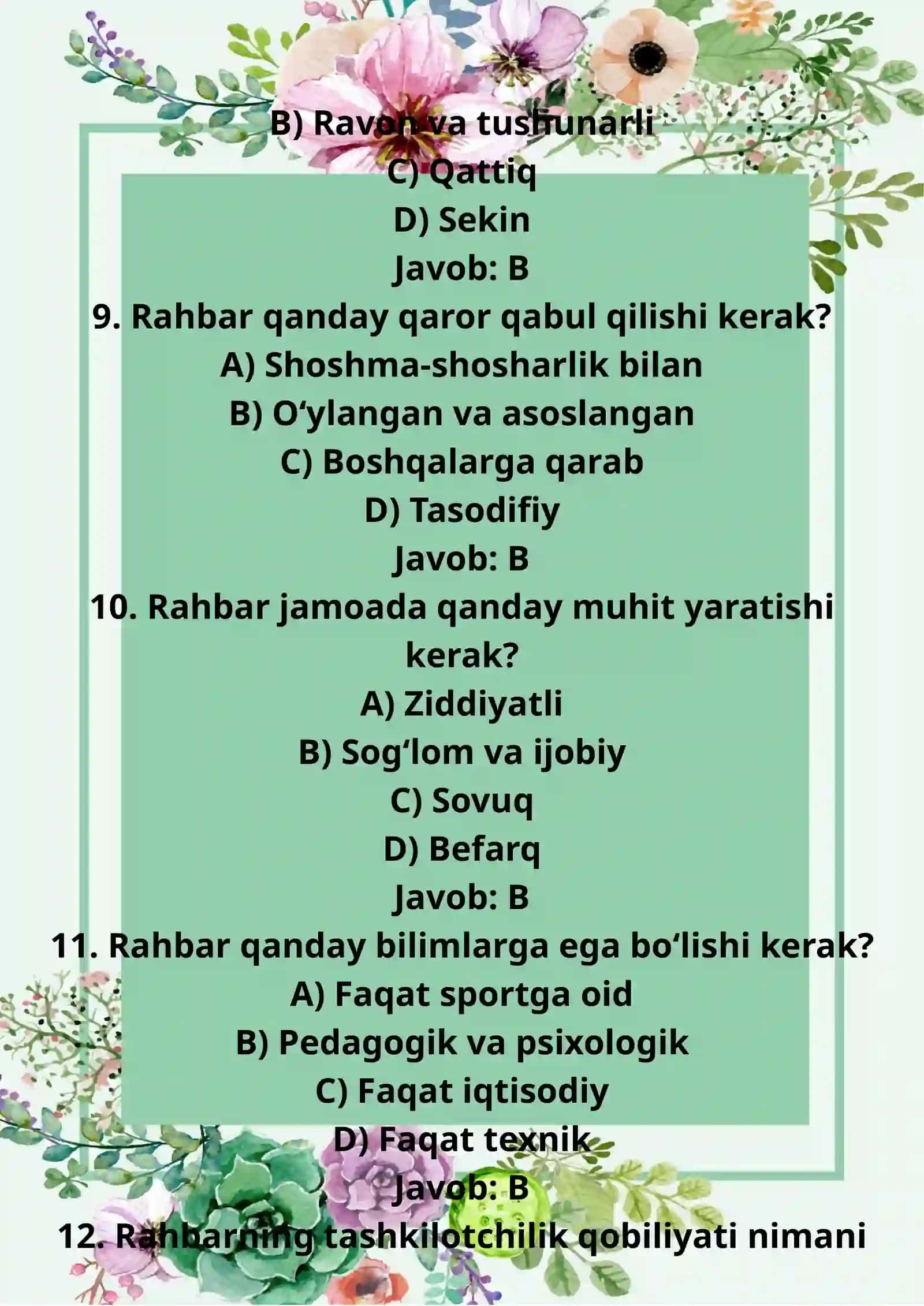 Maktabgacha ta'lim tashkiloti raxbariga quyladigan talablar 3