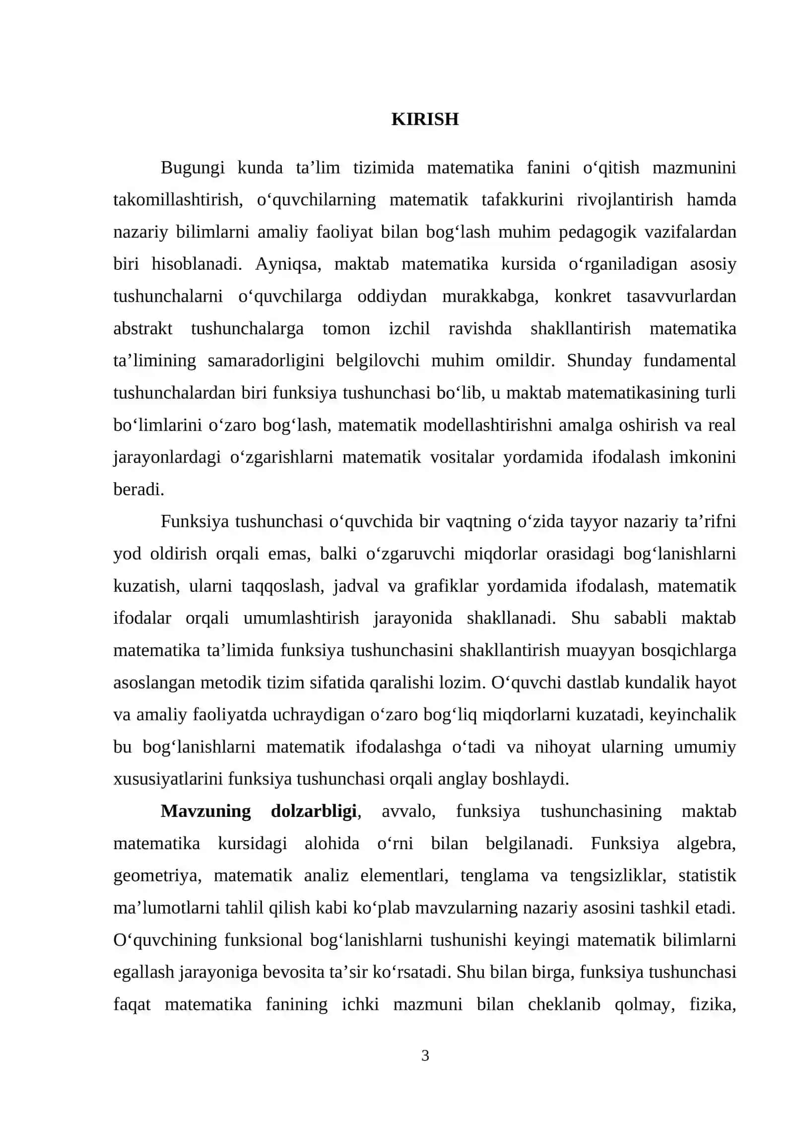Maktab matematikasida funksiya tushunchasini bosqichma-bosqich shakllantirish metodikasi 3