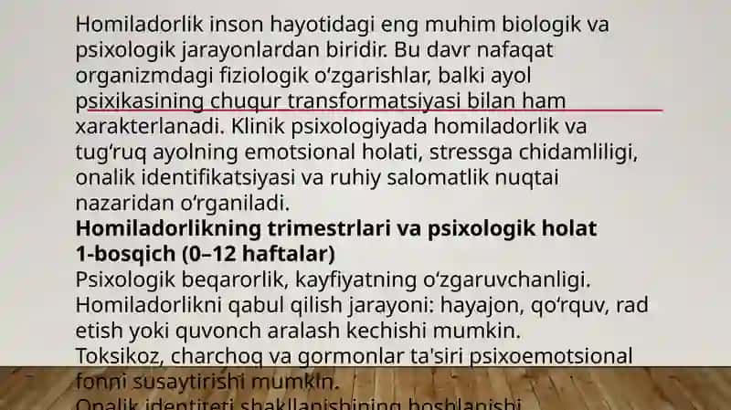 HOMILADORLIK DAVRI VA TUG‘RUQNING KLINIK PSIXOLOGIYADAGI O‘RNI 3