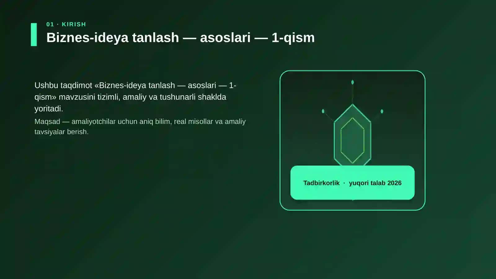 Biznes-ideya tanlash — asoslari — 1-qism 3