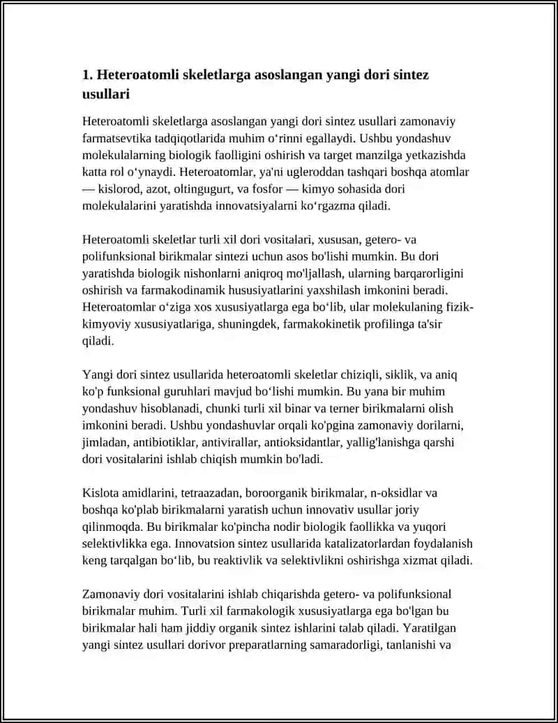 GETERO- VA POLIFUNKTSIONAL BIRIKMALAR ASOSIDA ISHLAB CHIQARILADIGAN ZAMONAVIY DORI VOSITALARI 3
