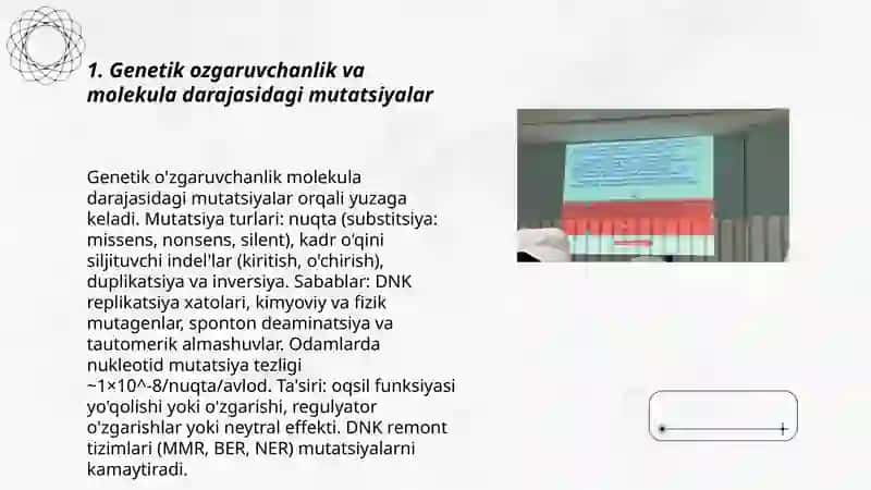 Ozgaruvchanlik va uni shakillari triklikning molekula darajasi 3