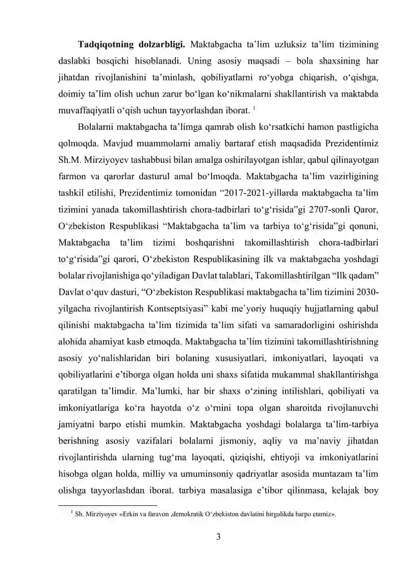 Maktabgacha ta’lim tarbiyani tashkil etish texnologiyasi 3