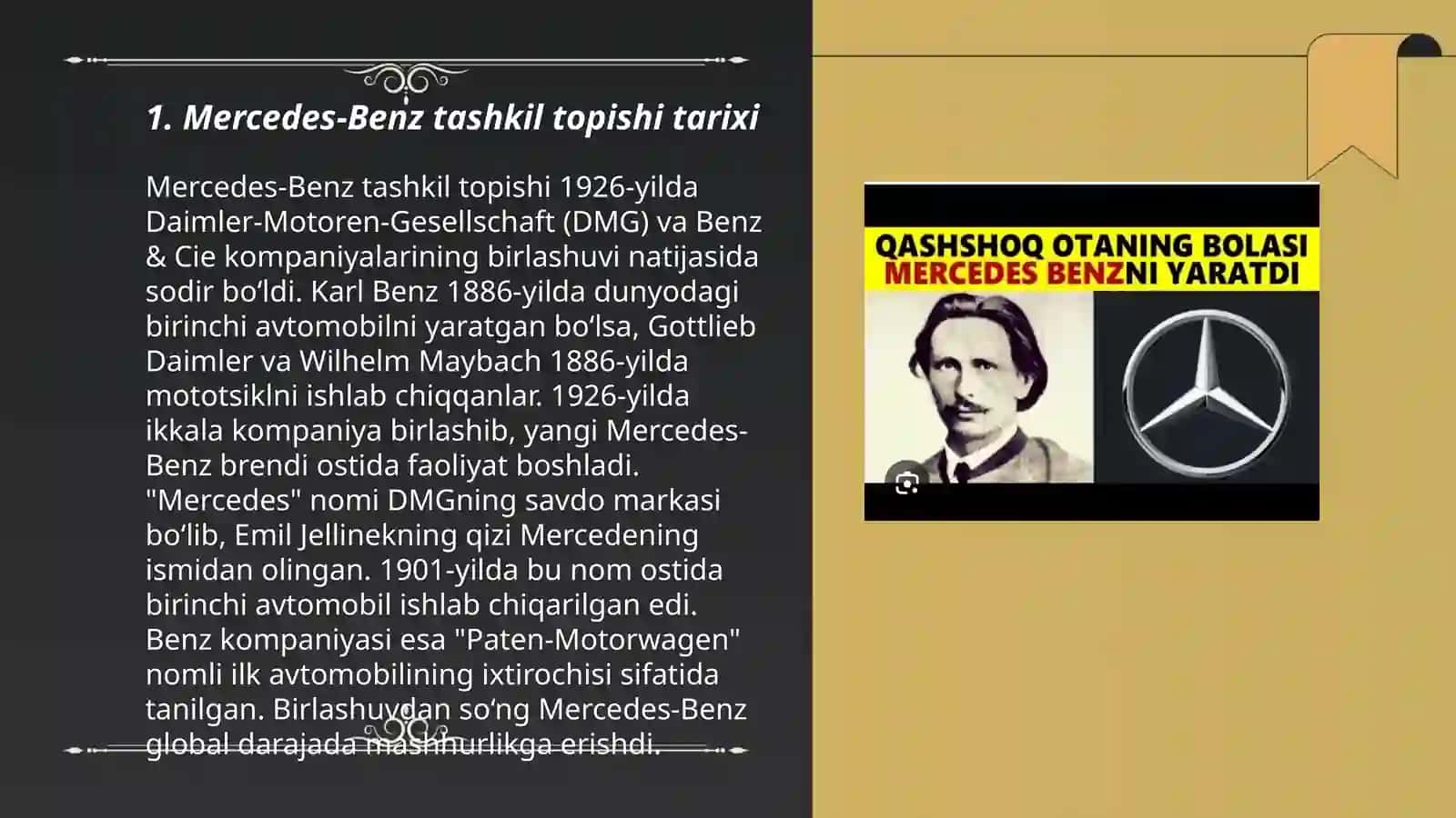 Mercedes Benz yaratilishi tarixi va istiqbollari 3