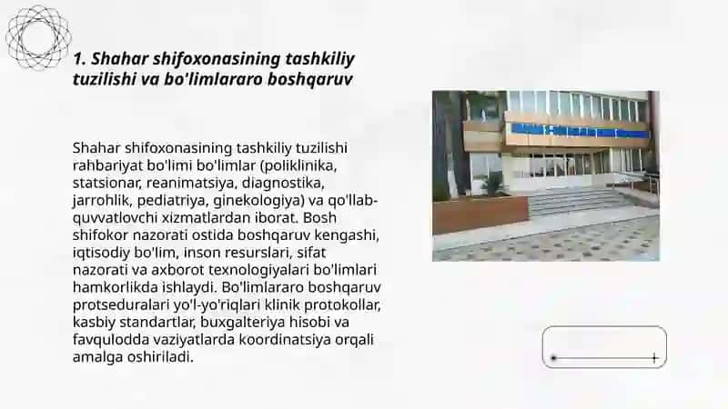Shahar shifoxonasini ishini tashkil qilish 3
