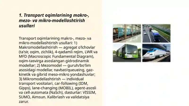 Transport oqimlarini modellashtirishuvchi dasturiy ta'minotlar 3