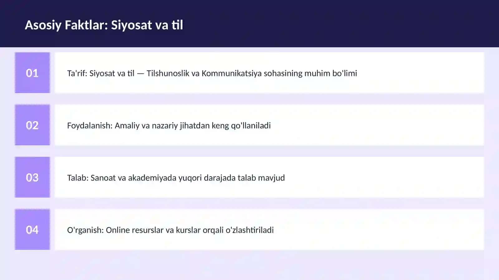 Siyosat va til 3