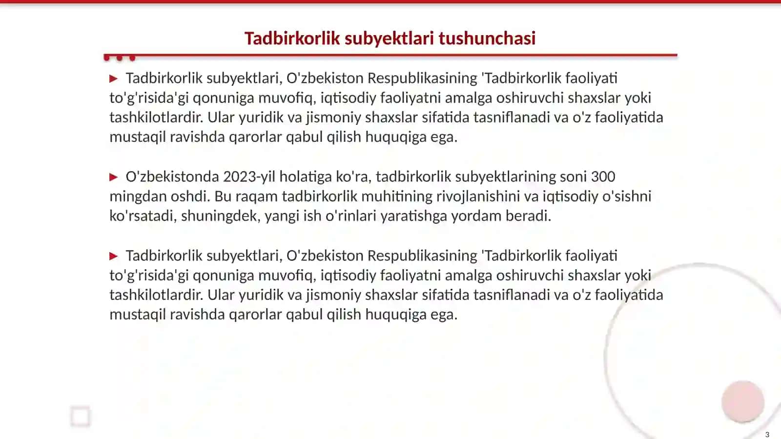 Tadbirkorlik subyektlarini tekshirish asoslari 3