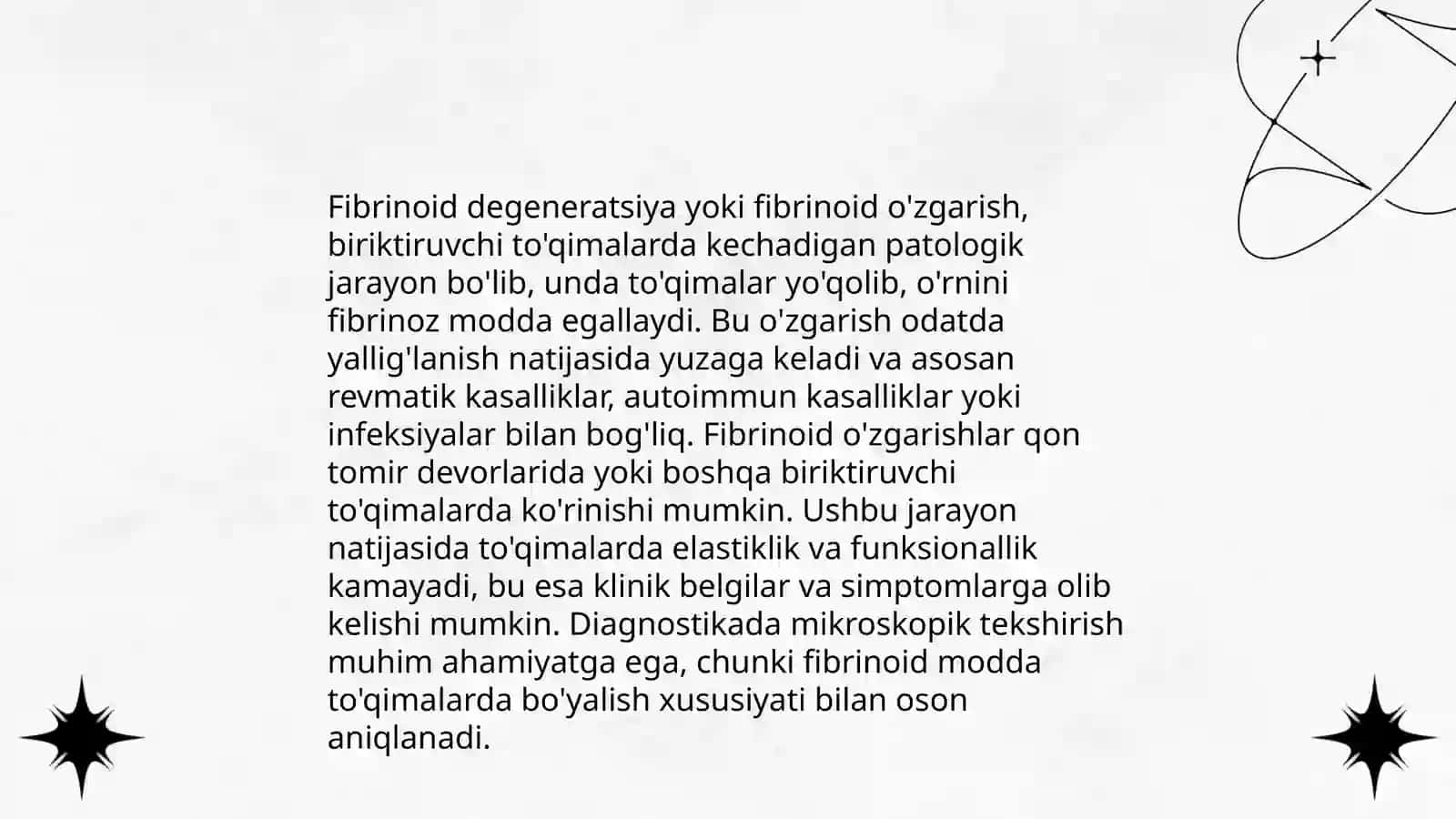 Birlashtiruvchi tòqimalarning tizimli progressiv disorganizatsiyaning ikkinchi bosqichi-fibrinoid shish ta'rifi,mexanizmlari,patomorfologiyasi,oqibatlari 3