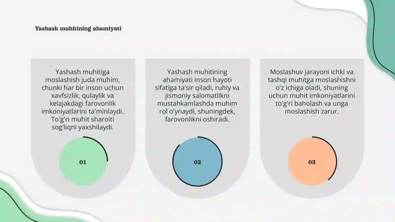 Yashash muhitiga moslashish 3