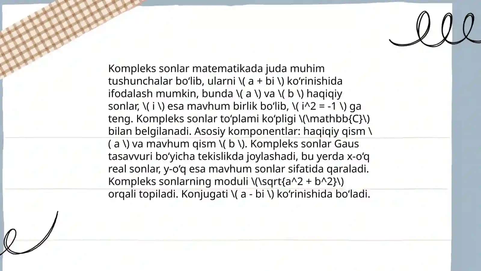 Kompleks sonlar 3
