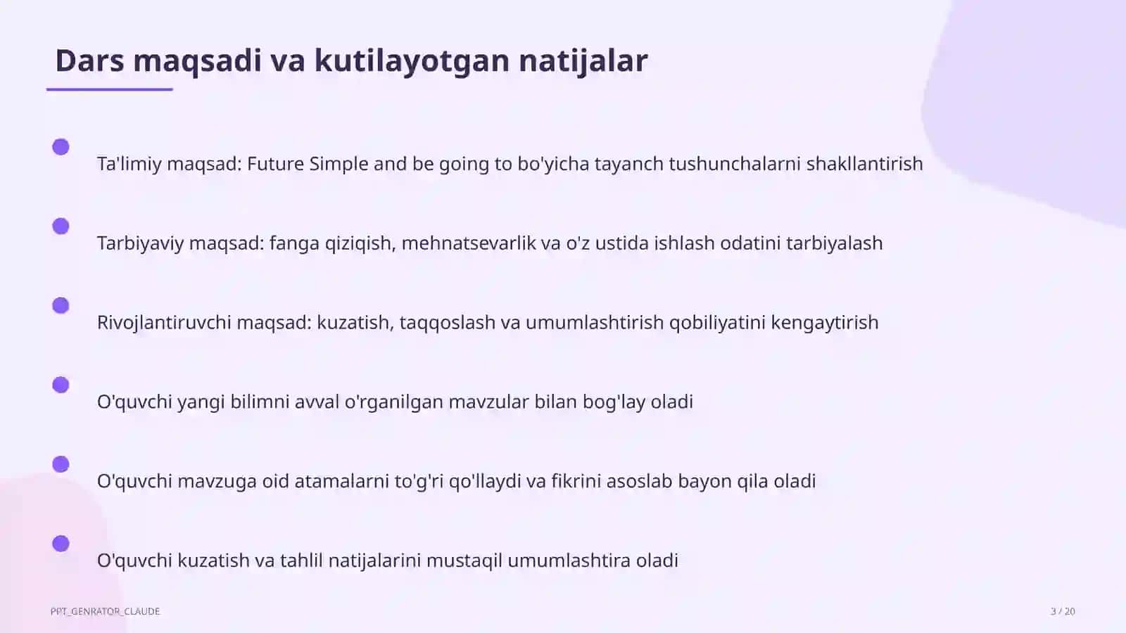 Future Simple and be going to (7-sinf) 3