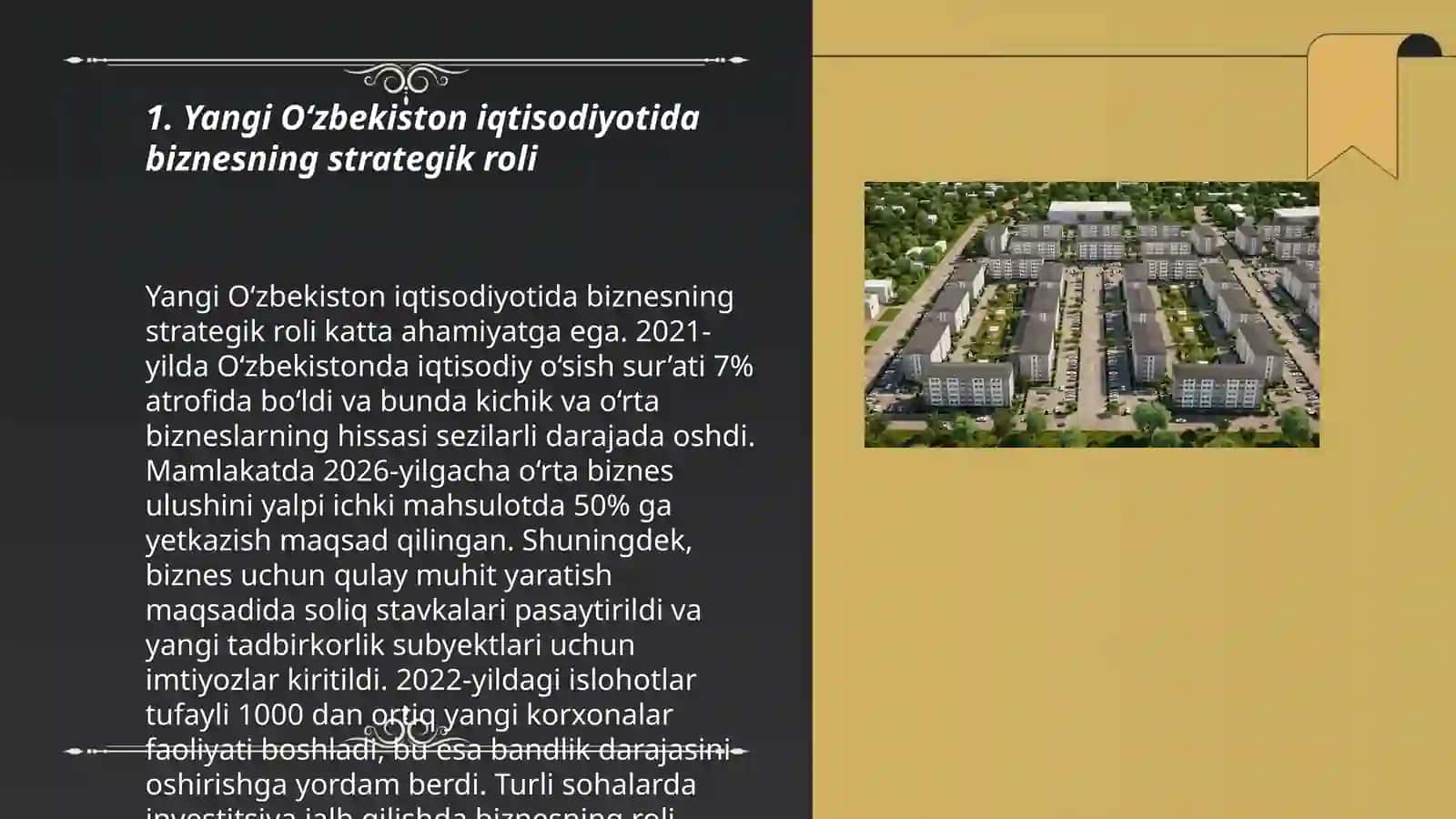 Yangi O'zbekiston iqtisodiyotida beznesning o'rni 3