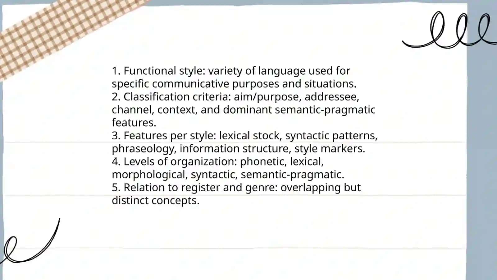 Different classifications of functional styles 3