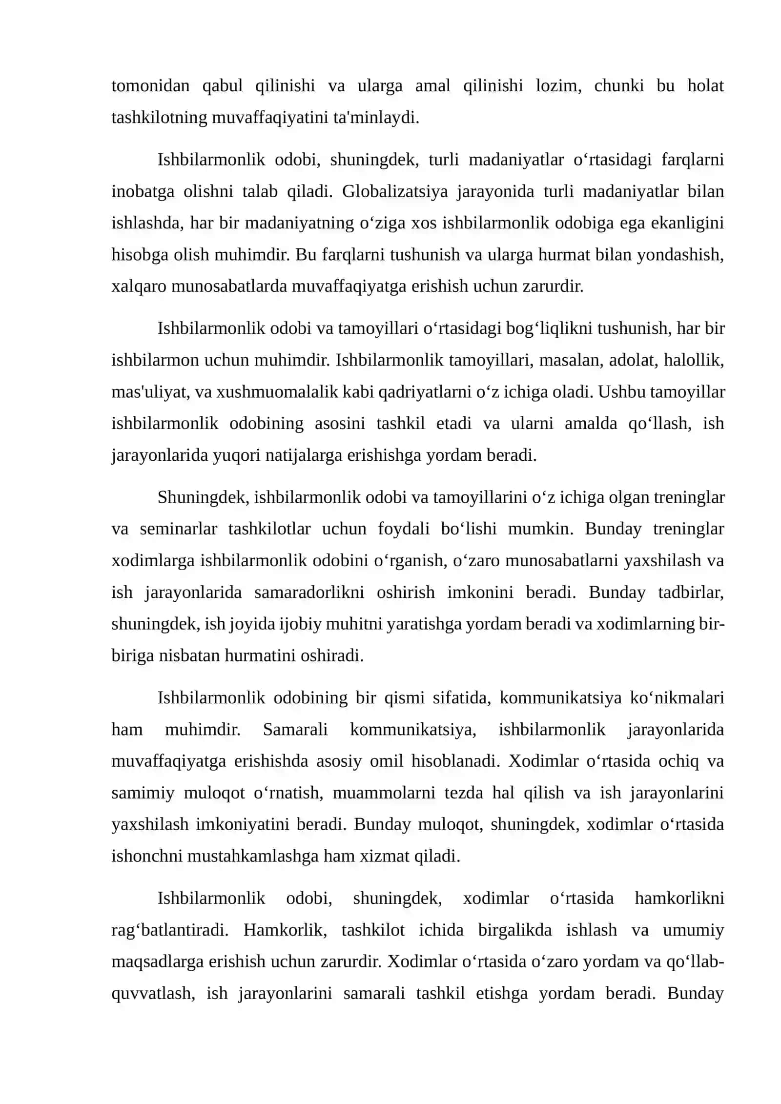 Ishbilarmonlik odobi va tamoyillari 3