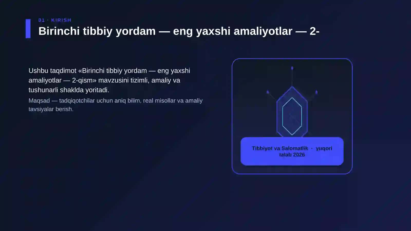 Birinchi tibbiy yordam — eng yaxshi amaliyotlar — 2-qism 3