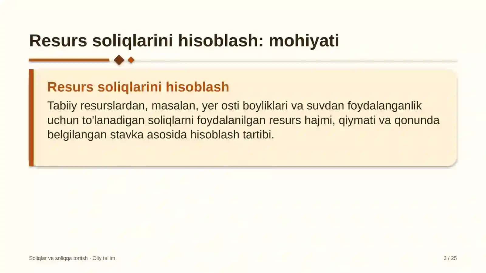 Fond birjasida resurs soliqlarini hisoblash 3