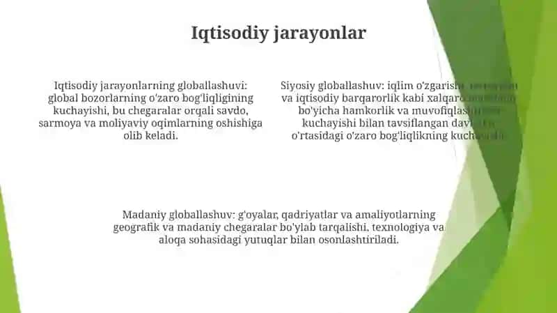 Siyosiy, Iqtisodiy, Madaniy Jarayonlarning Globallashuvi 3