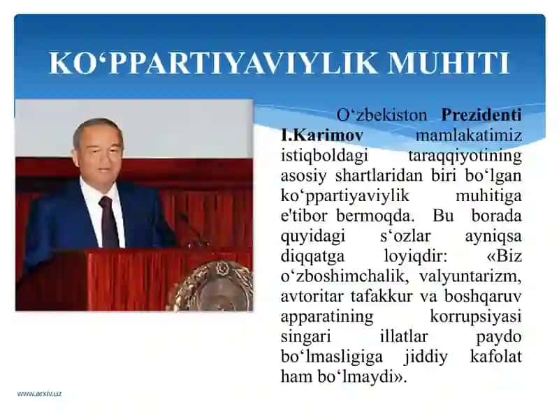 O`zbekistonda ijtimoiy xarakatlar va siyosiy partiyalar tarixi. 3