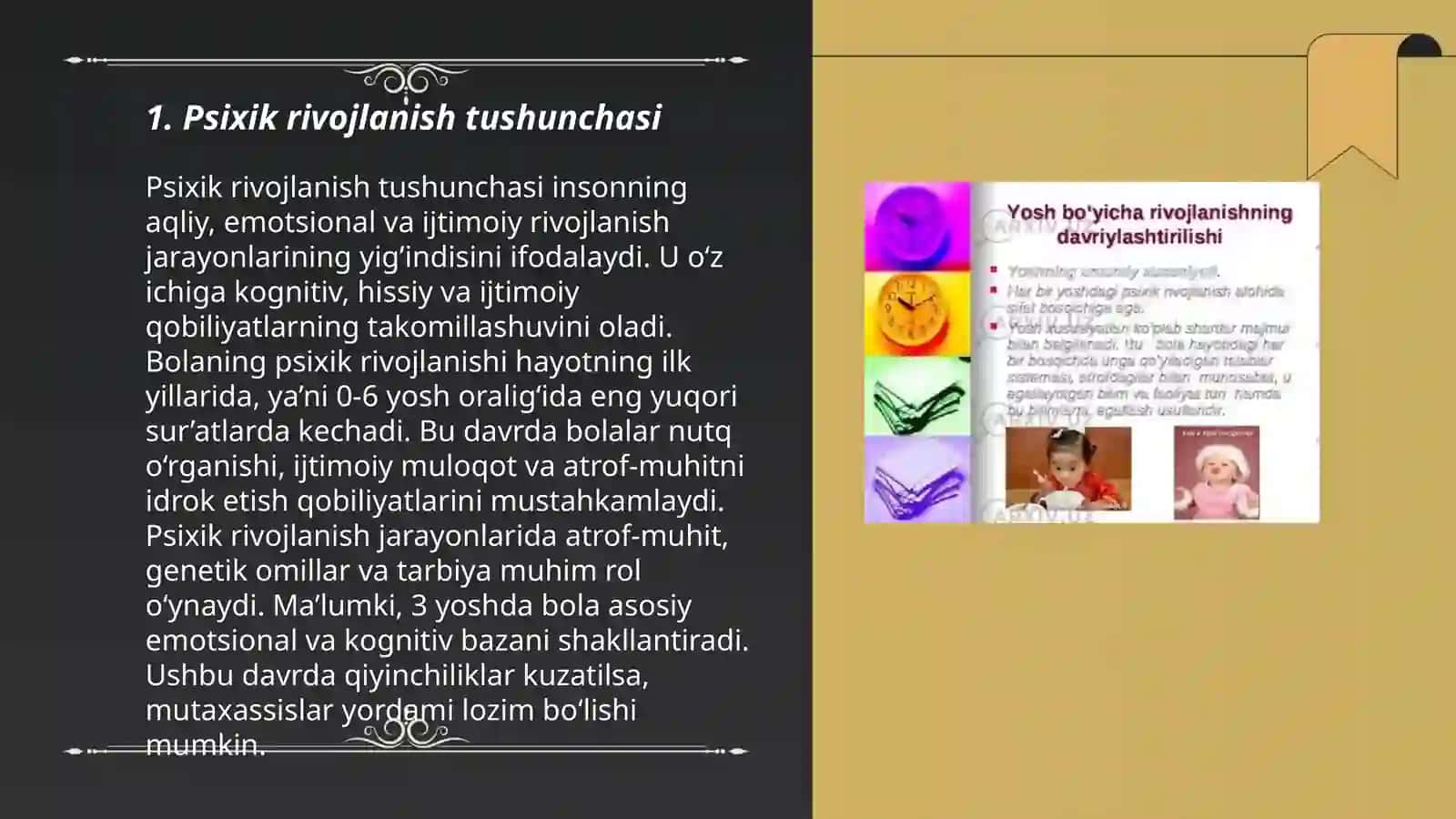 Psixik rivojlanish va davrlashtirish 3