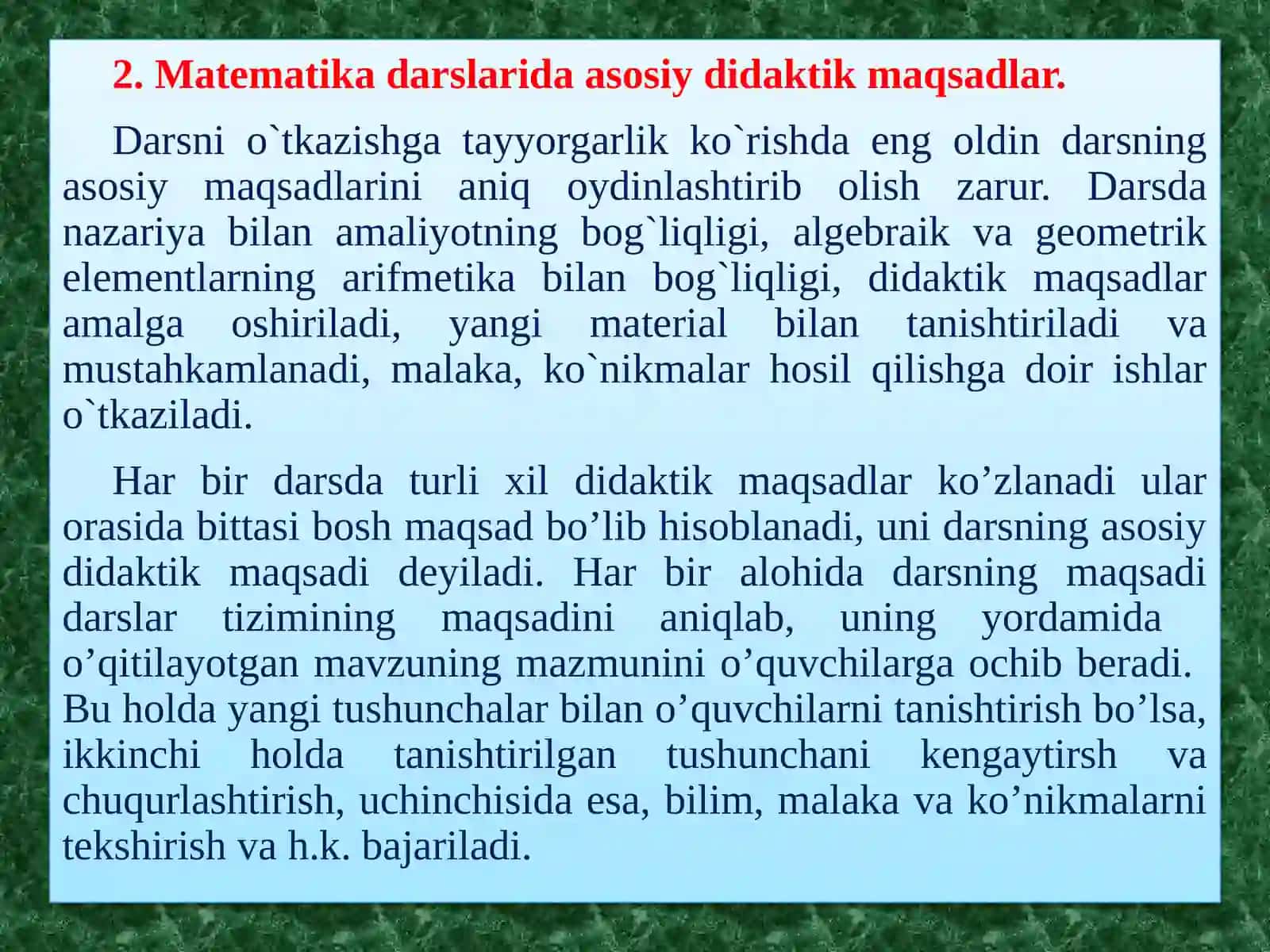 Boshlang’ich sihmatematikadarslarining tuzilishi va darstizimi 3