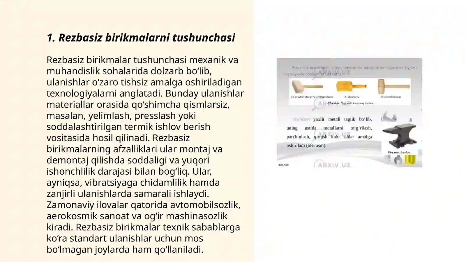 Õquvchilarga ajratiladigan rezbasiz (shilitsali shponkali shtiftli va shitibsiz )birikmalarni chizishni orgatish 3