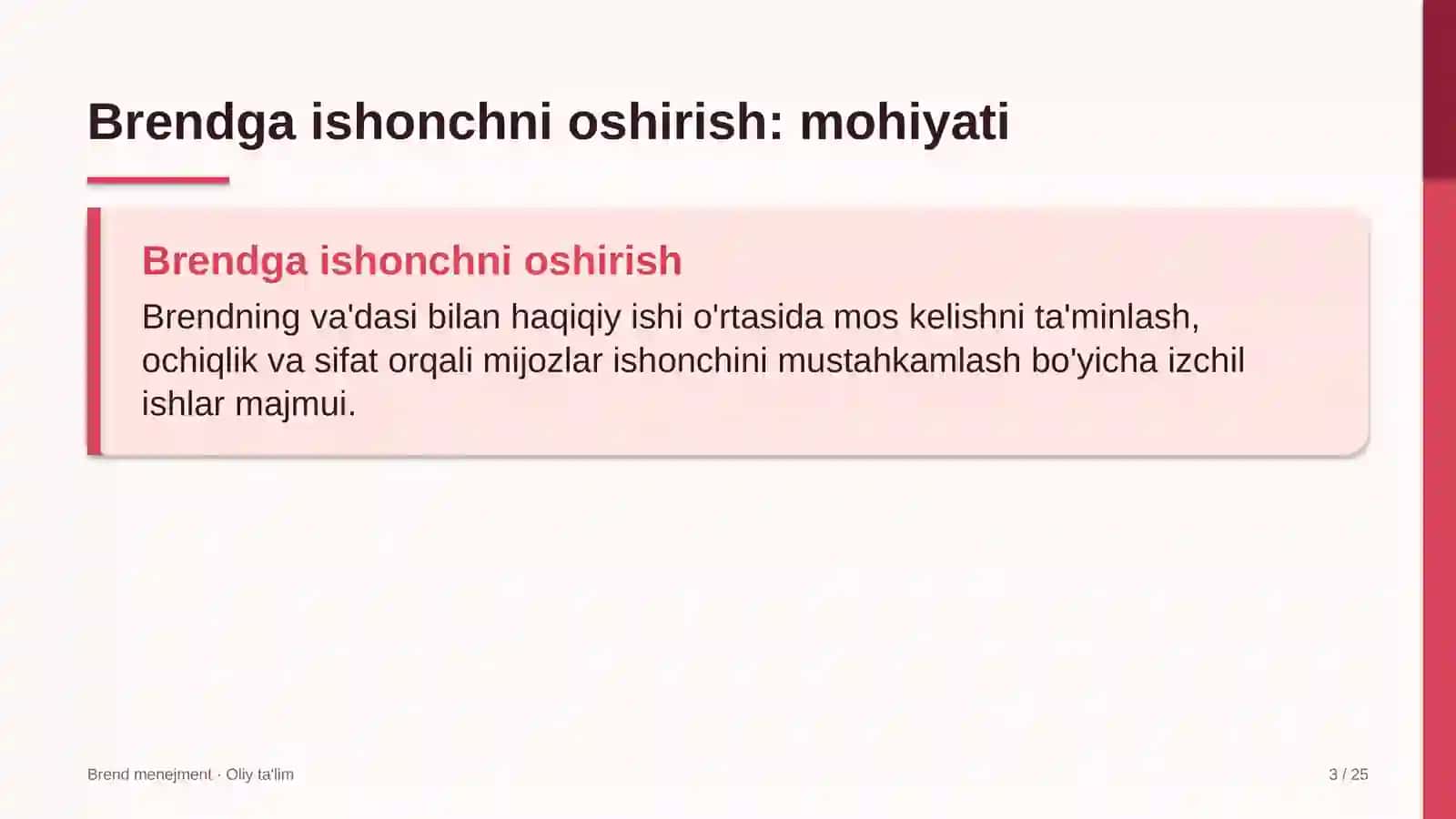Brend Menejment · Oliy Ta'limga ishonchni oshirish: mohiyati 3