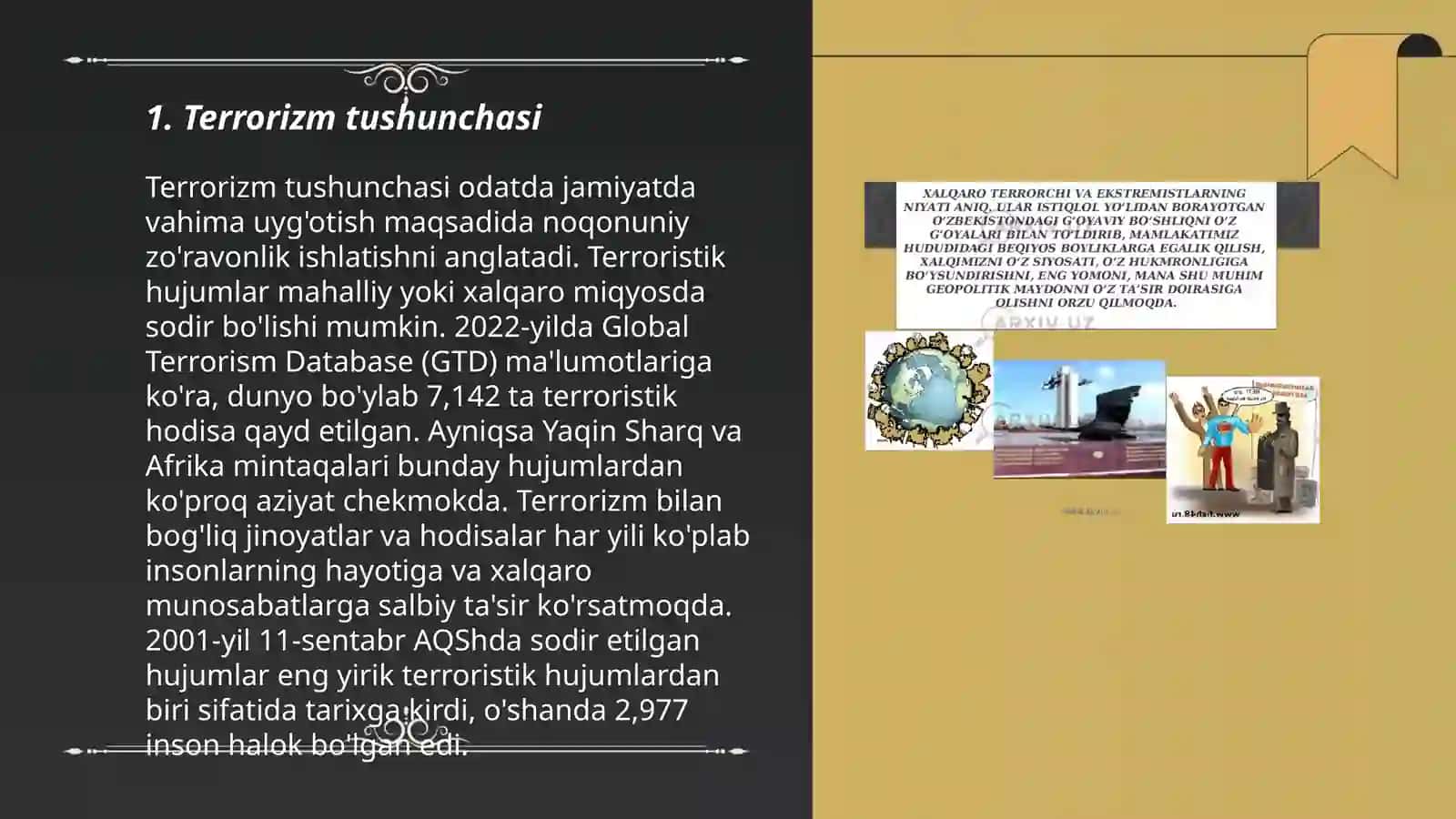 Terrorizmning mohiyati va uning shakllari 3
