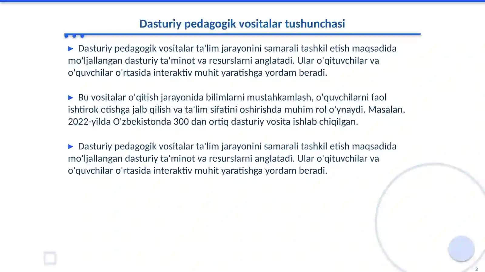 Dasturiy pedagogik vositalar 3
