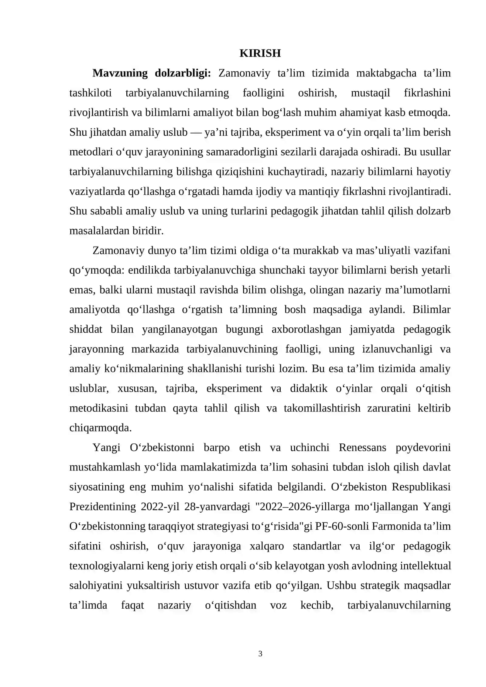 AMALIY USLUB VA UNING TURLARI (TAJRIBA, EKSPERIMENT, O‘YIN ORQALI TA’LIM) PEDAGOGIK TAHLILI 3