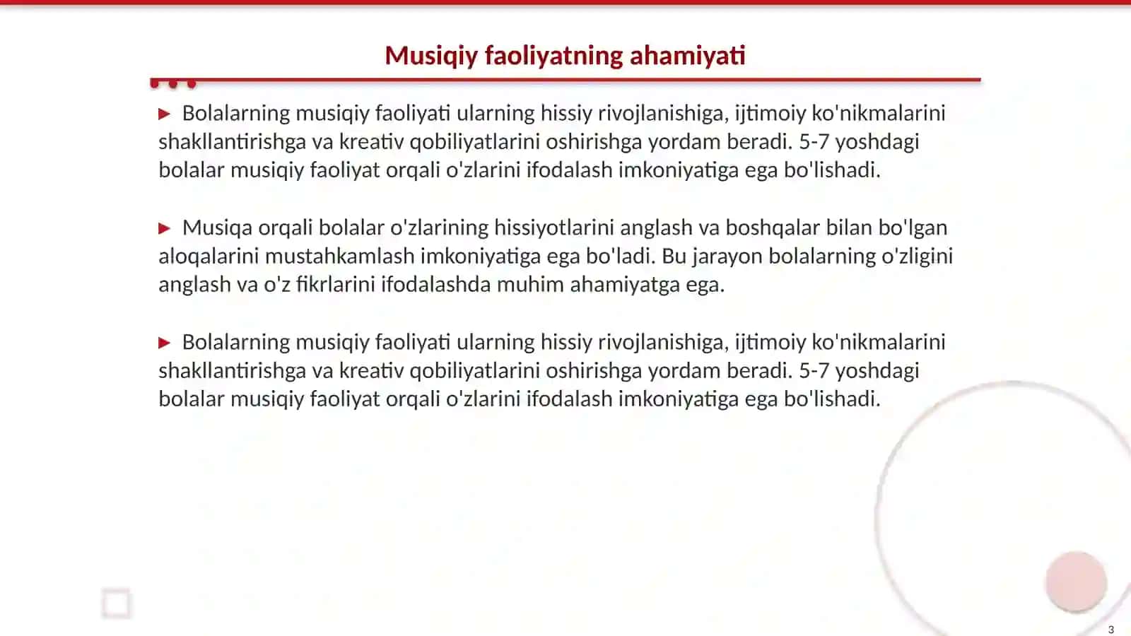 Bolalarning mustaqil musiqiy faoliyati mazmuni va unga rahbarlik qilish 3