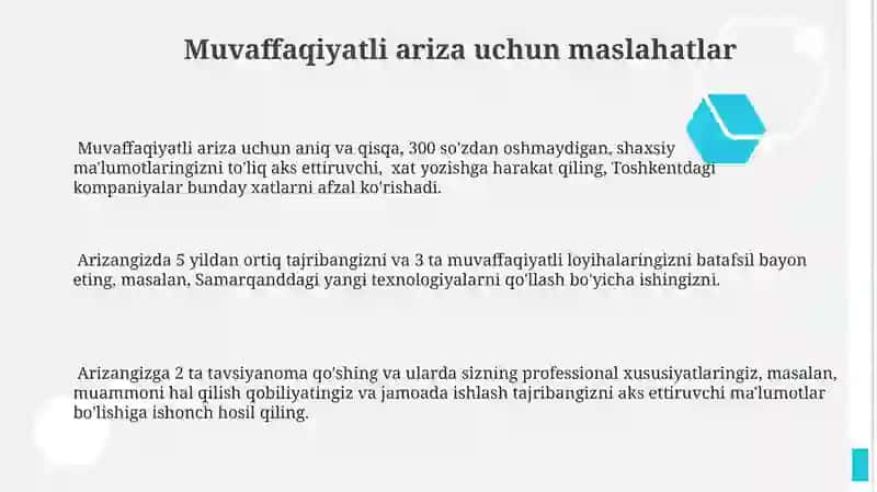 Ariza Hujjatlarini To'ldirish Bo'yicha Qo'llanma 3