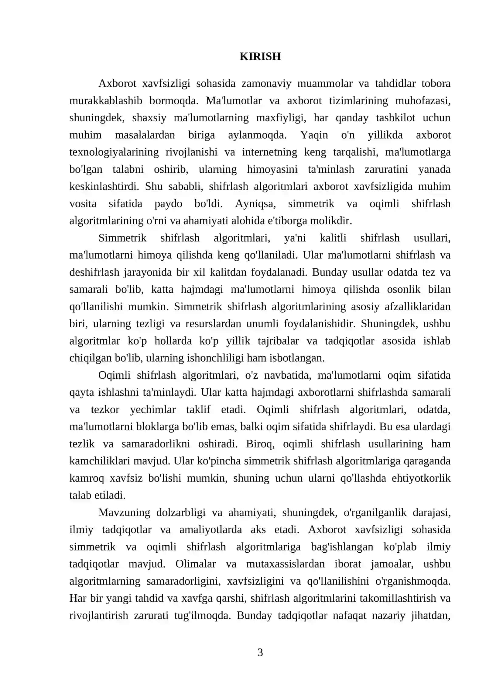 Axborot xavfsizligida simmetrik shifrlash algoritmlari 3