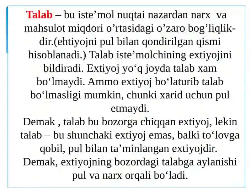 Mikro iqtisodiyotning asosiy kategoriyalari 3