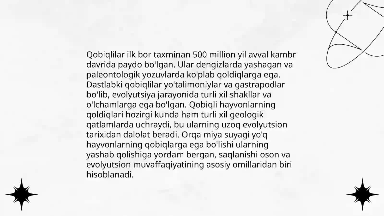 Qobiqlilarning kelib chiqishi va evolyutsiyasi haqida gʻoyalar. Neogeniya ğoyasi Ismoilova Sevinch 3