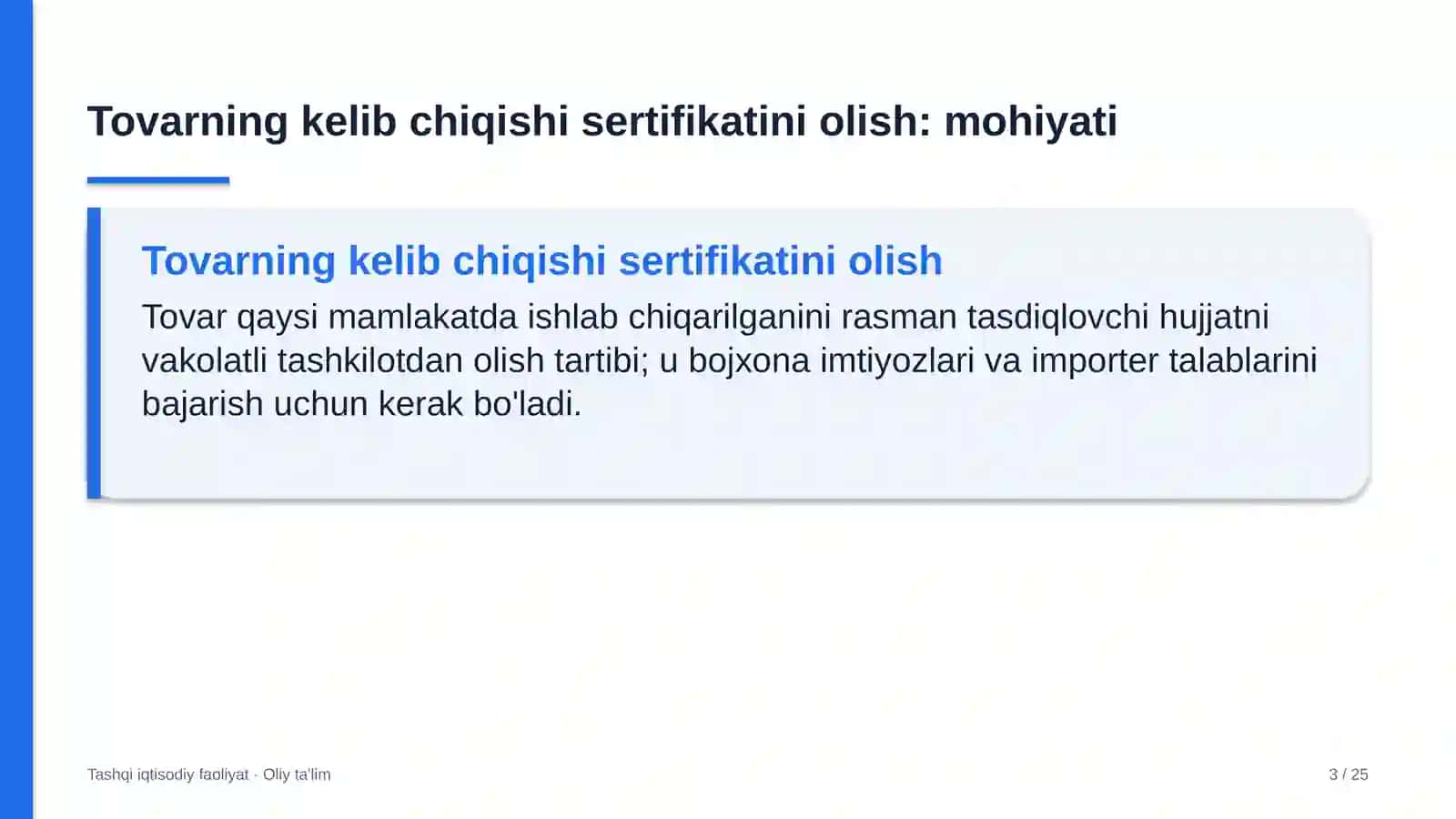 Arxitektura byurolarida tovarning kelib chiqishi sertifikatini olish 3