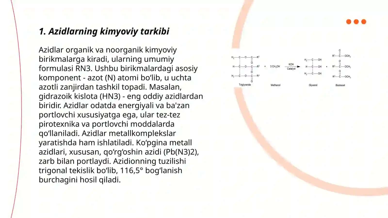 Azidlarning kimyoviy tarkibi 3