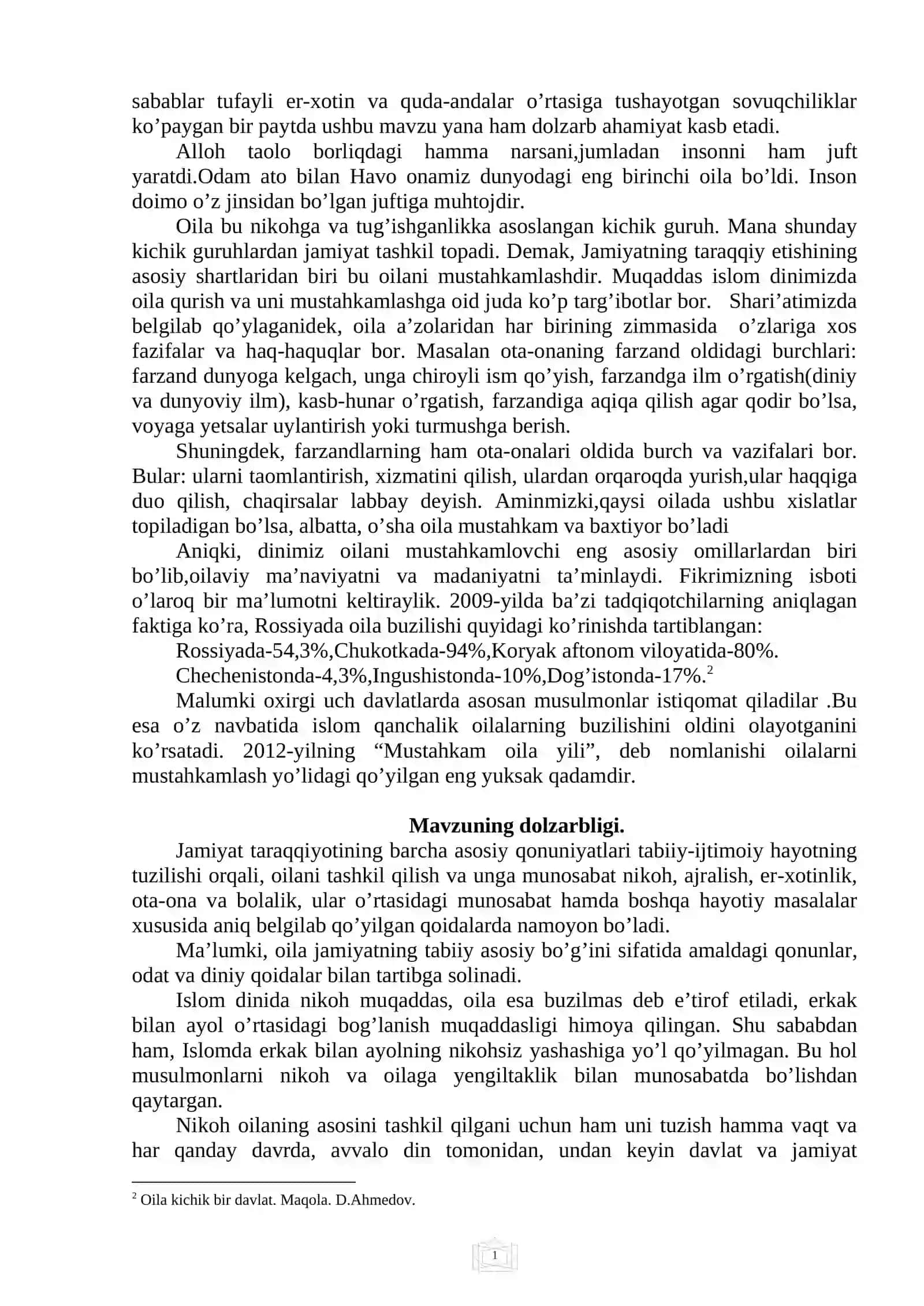 Nikoh va oila munosabat masalalari 3