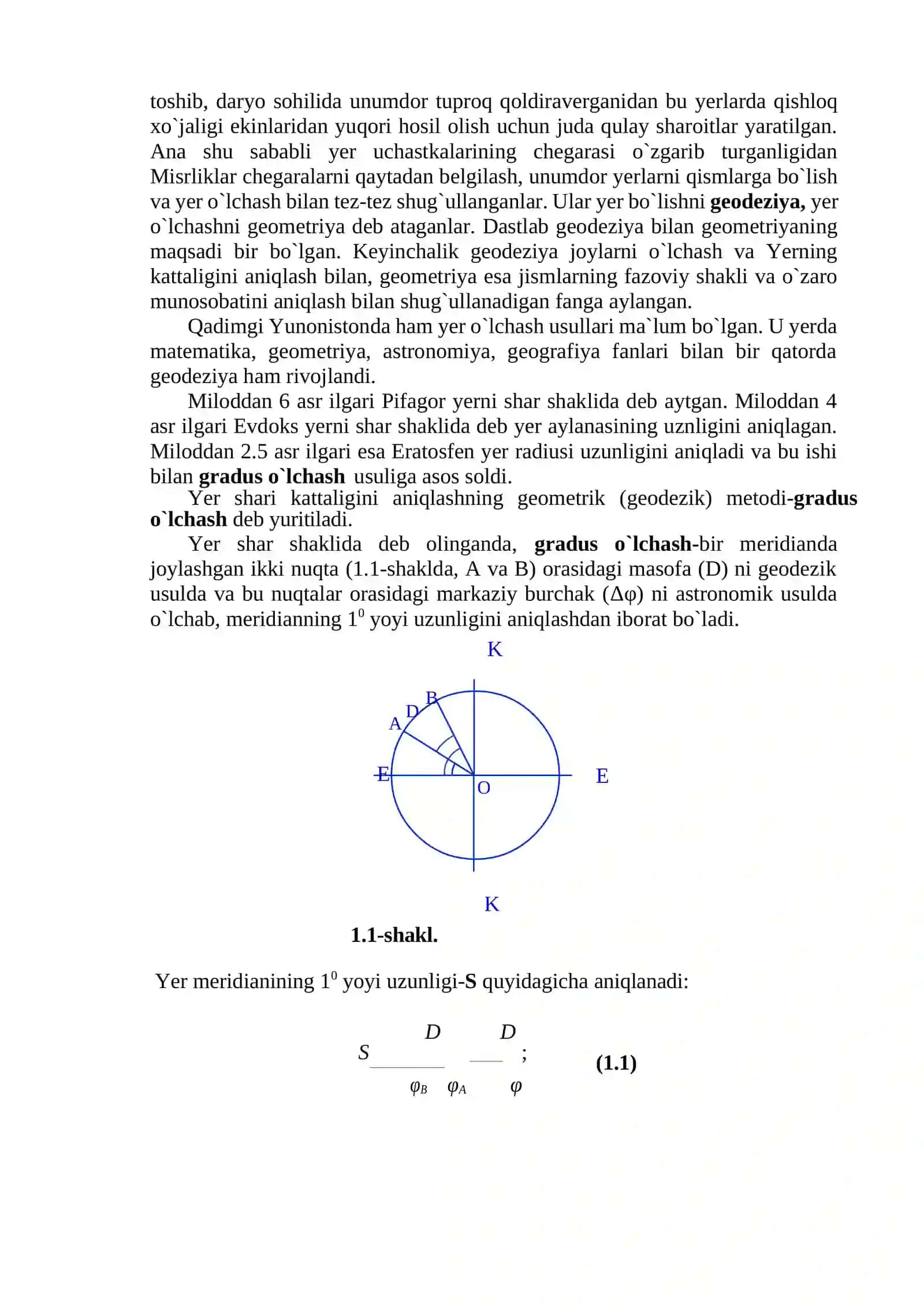 Geodeziya fanining vazifalari, rivojlanish tarixi. 3