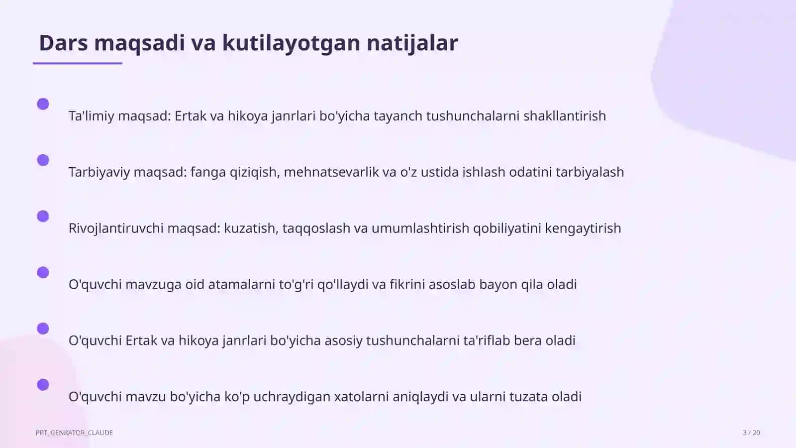 Ertak va hikoya janrlari (4-sinf) 3