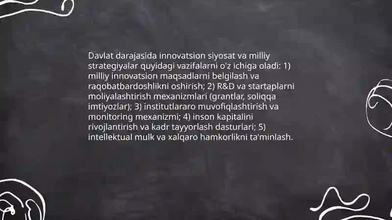 Innovatsion faoliyatni davlat tomonidan tartibga solish 3